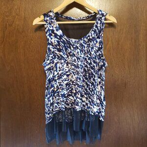 Jennifer Lopez Stretch Mesh Accent Tunic Tank Top